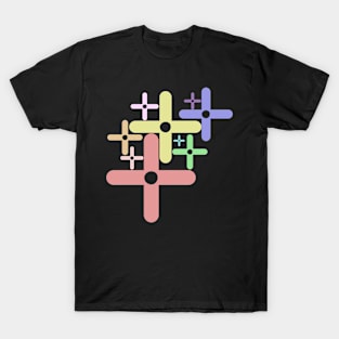 criss-cross rainbow design T-Shirt